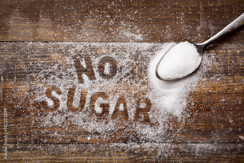 Fotomural text no sugar written with sugar