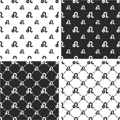 Zodiac Sign Leo Big & Small Seamless Pattern Set