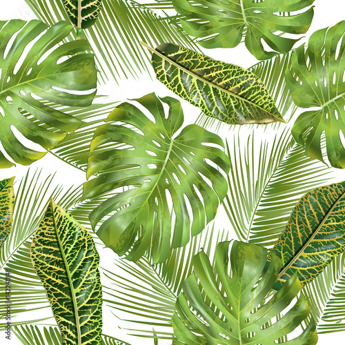 tropikalne-zielone-liscie-akwarela-ilustracja-powielona