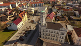 Fototapeta Młodzieżowe - Meueslwitz market old town aerial view