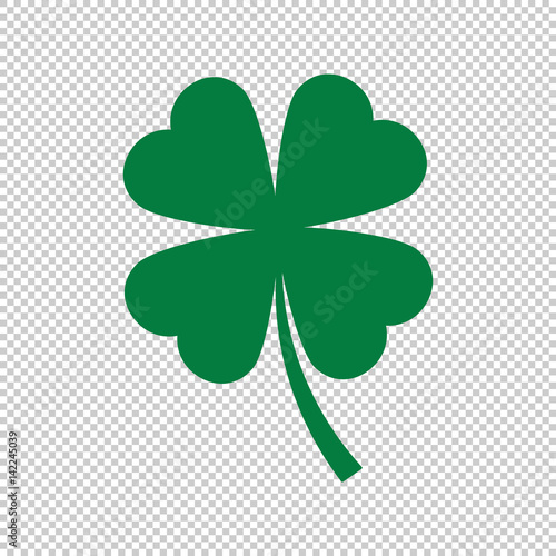 Cuadros en Lienzo green clover leaf on transparent background, vector illustration