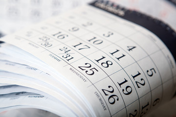 Wall Mural - pile of calendar sheets close up