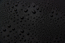 Drops Of Water On A Black Background.