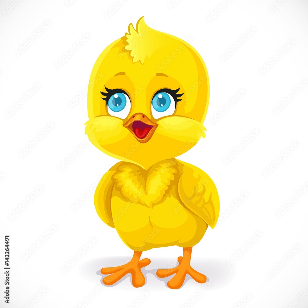 Cute little baby chick isolated on a white background Stock Vector ...