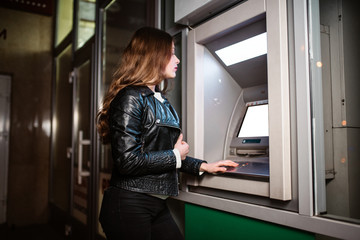 Woman at ATM