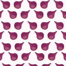 Red Onion Nutrition Seamless Pattern Image Vector Illustration Eps 10