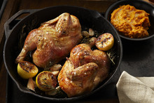 Roast Chicken In Cooking Pot