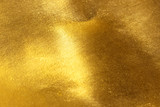 Fototapeta  - Shiny yellow leaf gold foil texture