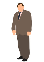 Wall Mural -  isolated, man in a tie is standing