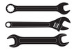 © savanno - Set of wrenches. Black flat icons