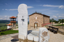 Virgin Mary Monument In The Tsari Mali Grad Complex, Bulgaria