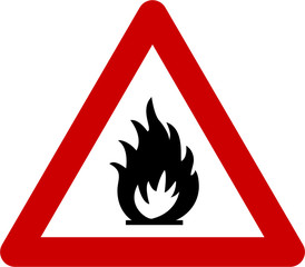 Wall Mural - Warning sign with fire