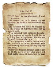 Psalm 23 On Old Paper Isolated