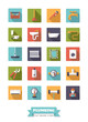 © eyewave - Plumbing and bathroom equipment flat design icon set.