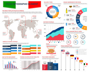 Poster - Pizza fast food infographic template design