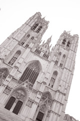 Canvas Print - Brussels Cathedral Church, Belgium