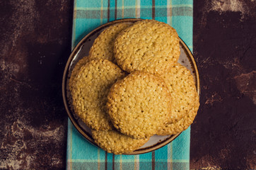 Wall Mural - Cookie with sesame seeds.