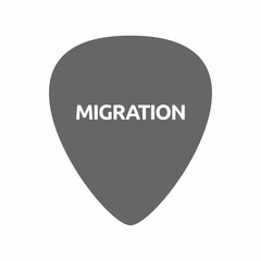 Wall Mural - Isolated guitar plectrum with  the text MIGRATION