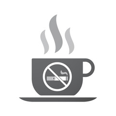 Canvas Print - Isolated coffee mug with  an e-cigarette  in a not allowed signal