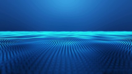 Wall Mural - Blue dots pattern smooth technology wavy background. Ultra High Definition 4K seamless loop video.