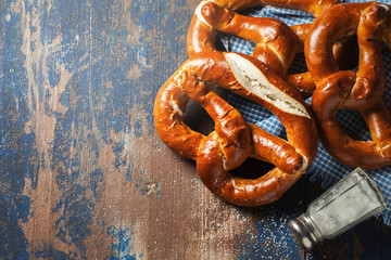 Wall Mural - Pretzels on wooden rustic background