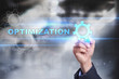 © WrightStudio - Businessman is drawing on virtual screen. optimization concept.