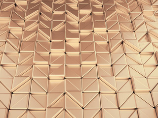 Wall Mural - 3d illustrtion abstract geometric pink golden background