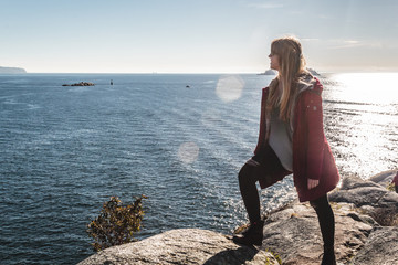 Poster - Girl at Whytecliff Park near Horseshoe Bay in West Vancouver, BC, Canada