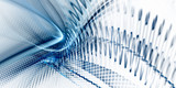 Fototapeta Do przedpokoju - Abstract background element. Fractal graphics. Dynamic composition of curves, blurs and halftone effect. Blue and white colors.