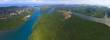 Aerial panorama view on estuaries and strait in Thailand