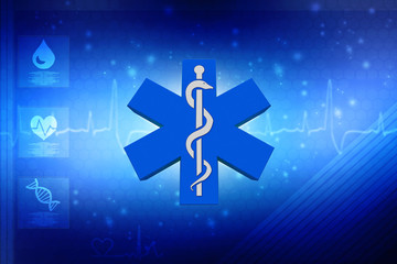 Wall Mural - 3d illustration caduceus medical symbol