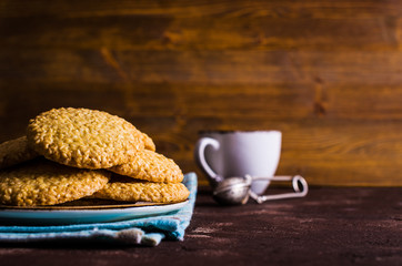 Poster - Cookie with sesame seeds.