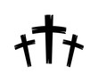 christian crosses icon over white background. vector illustration