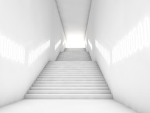 Architectural Concept With Stairs. 3D Rendering