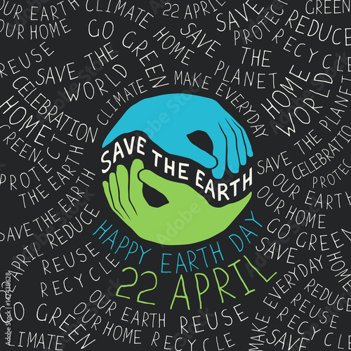 Earth Day Poster Hands Shaped Looks Like The Earth Planet Typographic Ecology Theme Concept Illustration Text Around The Planet Stock Vector Adobe Stock Earth Day Poster Hands Shaped Looks Like The Earth Planet Typographic Ecology Theme Concept Illustration Text Around The Planet Stock Vector Adobe Stock