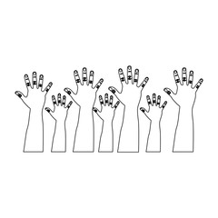 Wall Mural - figure hands up icon, vector illustration design