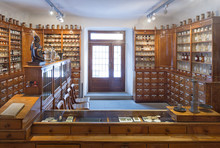 Germany, Radolfzell, Salesroom Of Historical Pharmacy At Municipal Museum