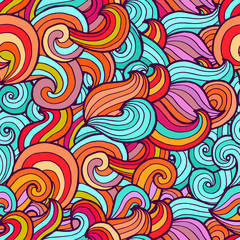 Abstract hand-drawn waves texture, wavy background.