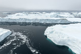 Fototapeta Morze - View of iceberg in disco bay, Ilulissat, Greenland