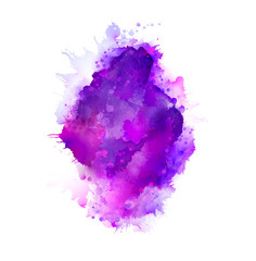 Aufkleber - Purple, violet, lilac and blue watercolor stains. Bright element for abstract artistic background.