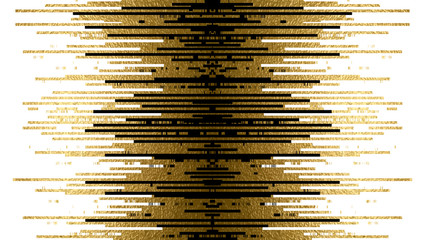 Aufkleber - Banner with gold texture and black lines decoration on the white background.