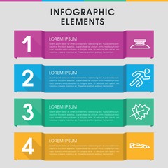 Sticker - Silhouette infographic design with elements.