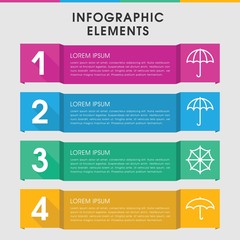 Sticker - Rainy infographic design with elements.