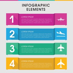 Sticker - Airline infographic design with elements.