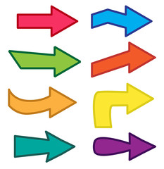 Wall Mural - arrow icon flat on white background. arrow icon flat sign.