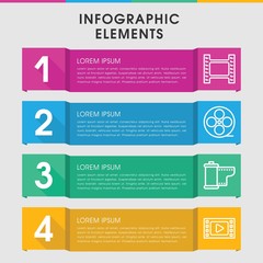 Sticker - Cinema infographic design with elements.