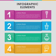 Wall Mural - Lamppost infographic design with elements.