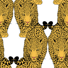 illustration of leopard, graphic vector animal