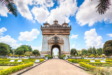 Patuxai Literally Meaning Victory Gate Or Gate Of Triumph, Formerly The Anousavary Or Anosavari Monument, Known By The French As (Monument Aux Morts) Is A War Monument In The Centre Of Vientiane, Laos