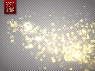 Sticker - Vector golden star dust trail. Shine particles isolated. Dust cloud